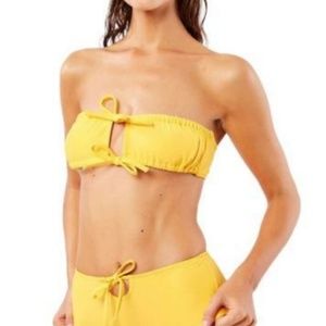 SOLID & STRIPED Yellow Bandeau Bikini Set